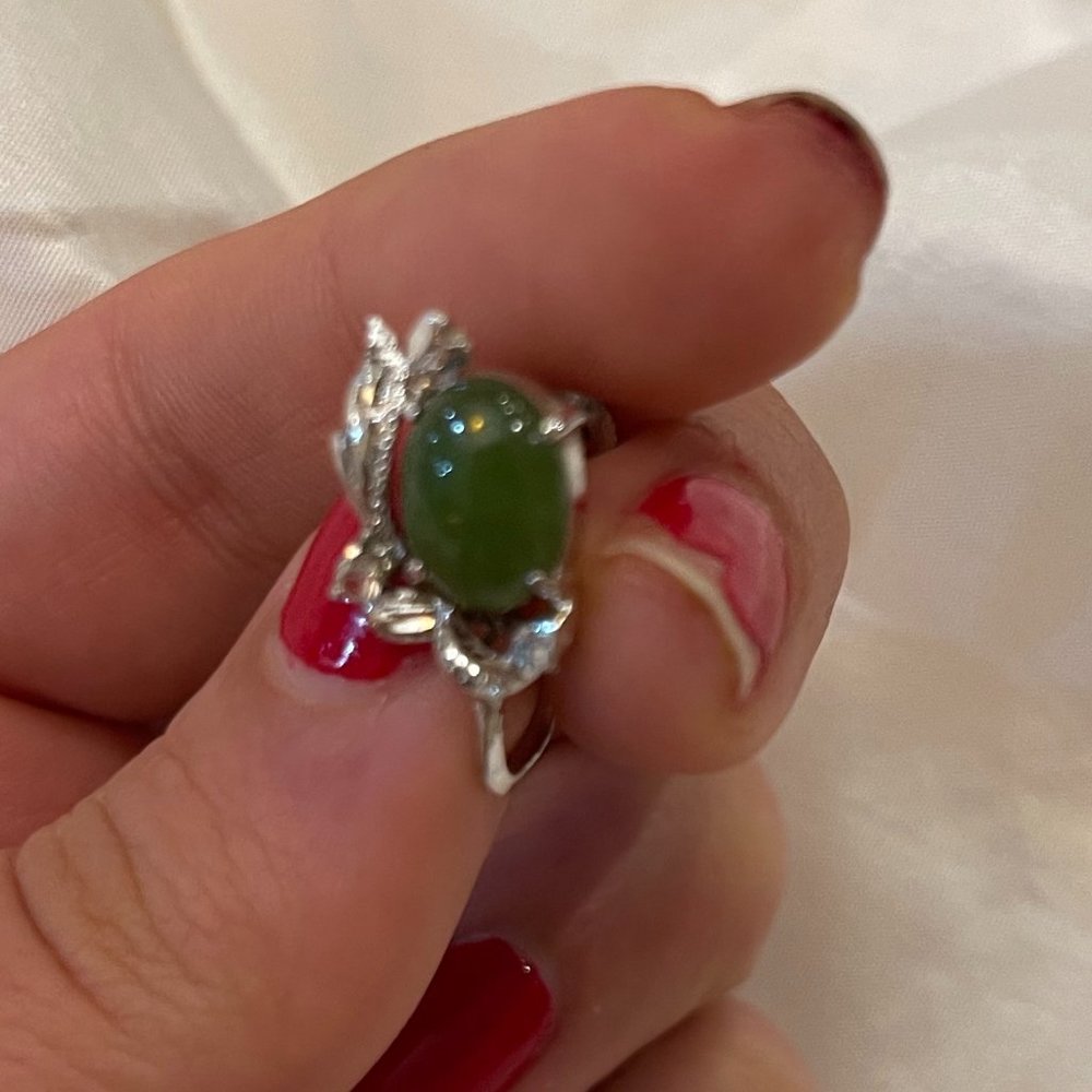 Unique green and gem earrings